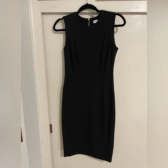 Sleeveless Sheath Calvin Klein Dress in Black Size 2 - Picture 7 of 7